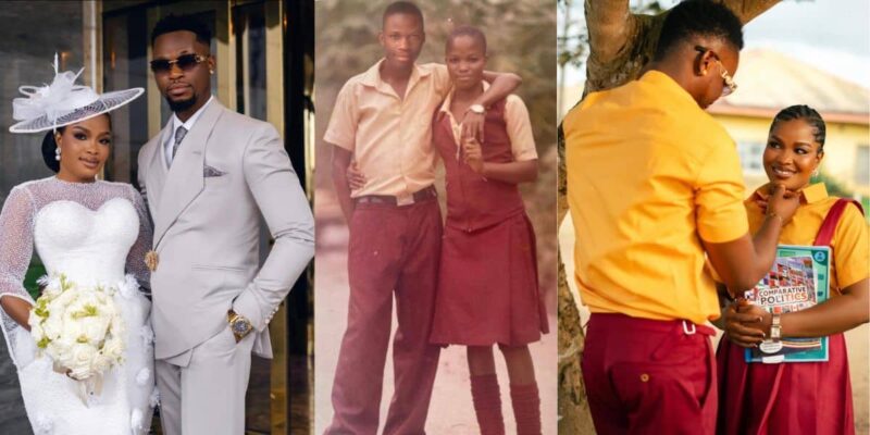Couple who met in secondary school tie the knot 18 years later, recreate old photo