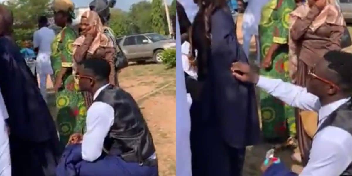 Heartbroken man left kneeling as girlfriend refuses to turn back during proposal