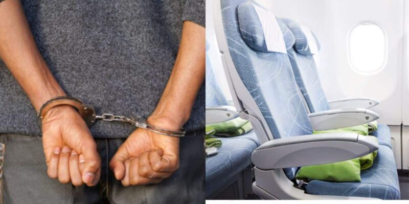 Man caught stealing from an Oyinbo man on a flight to Abuja