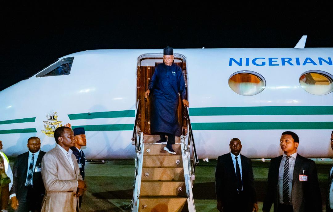 Shettima returns to Abuja after successful UNGA80 Mission, Germany engagements
