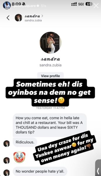 Singer Peter Okoye reacts after a waitress in a US restaurant slid into his DM over the ‘small’ tip he left behind