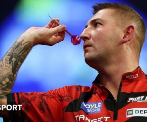 Nathan Aspinall throws two nine-dart finishes but loses final as Luke Littler suffers early exit
