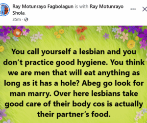 Nigerian LGBTQ activist berates lesbians who don’t practice good hygiene