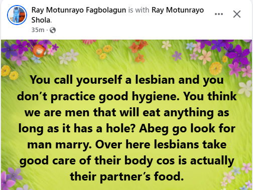 Nigerian LGBTQ activist berates lesbians who don’t practice good hygiene