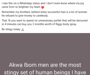 Behind every successful man is a lot of women he refused to give money to carelessly
