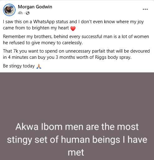 Behind every successful man is a lot of women he refused to give money to carelessly