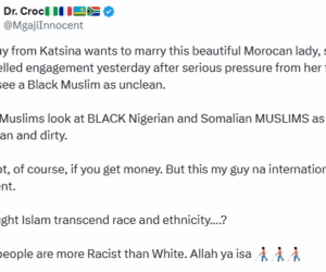 Moroccan woman calls off her engagement to Nigerian fiancÃ© over her family who sees black Muslims as ‘unclean’