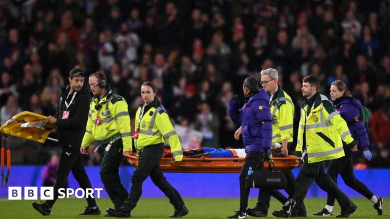 Michelle Agyemang: England striker carried off on a stretcher in win against Australia