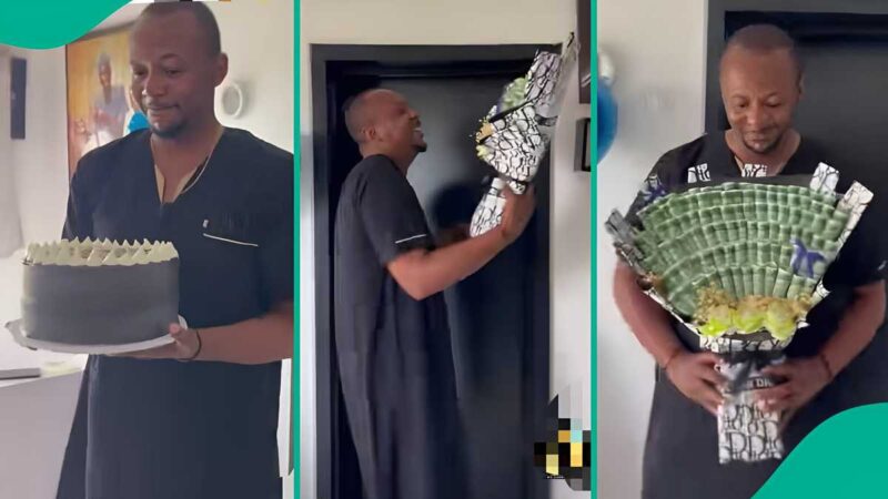 “I’m Jealous O”: Man Overjoyed After Getting Money Bouquet for the First Time, Emotional Clip Trends