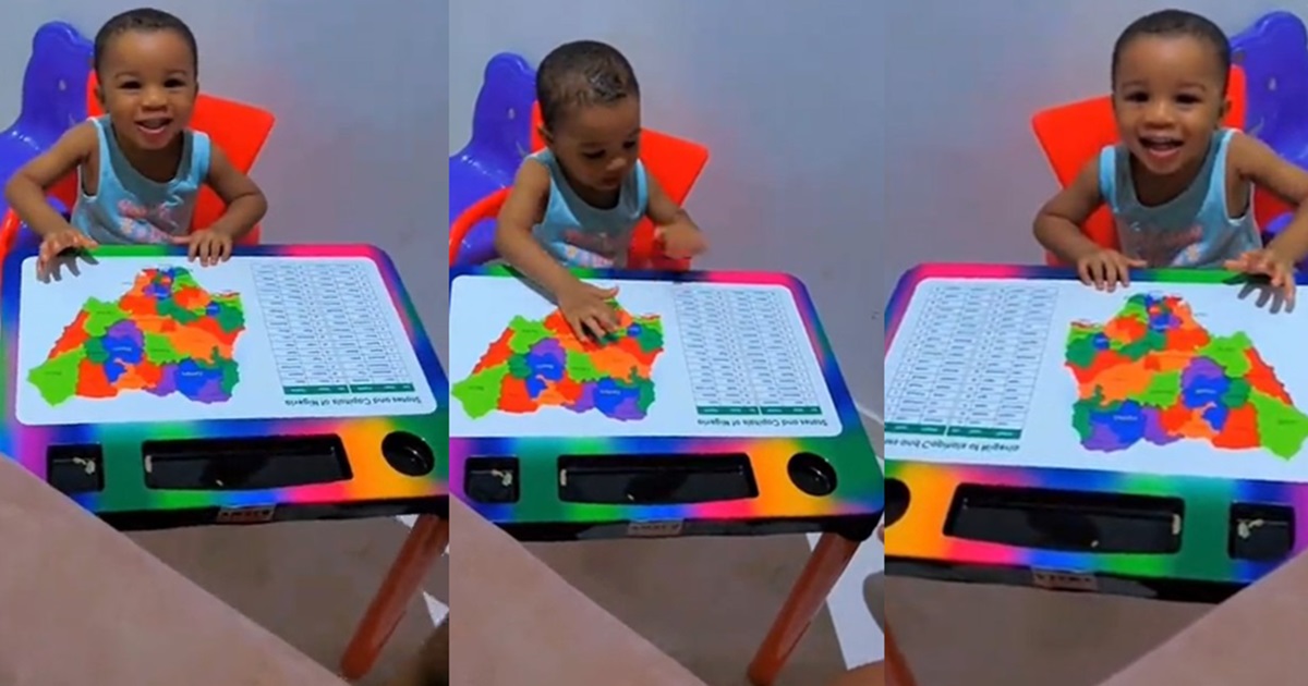 “Please, which state is Ada Mmanya?” – Dad shares hilarious moment he walked in on his toddler reciting Nigeria’s 36 states and capitals (WATCH)