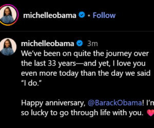 Michelle Obama celebrates 33 years wedding anniversary with Barack Obama