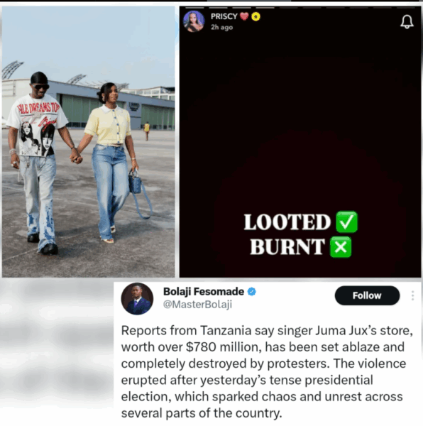 Priscilla Ojo reacts to false claims that her husband Juma Jux’s boutique was burnt in Tanzania