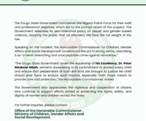 Man arrested for allegedly def!ling his two daughters, aged 2 and 5 in Enugu