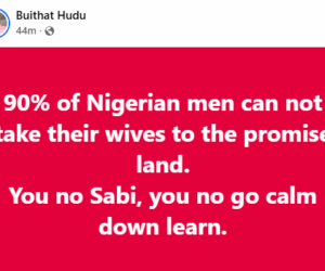 90% of Nigerian men cannot take their wives to the ‘promised land’