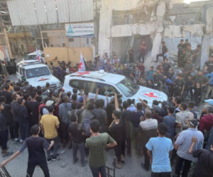 Red cross convoy en route to collect more hostages from Hamas