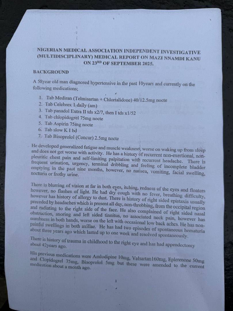 EXCLUSIVE: NMA Report Exposes Nnamdi Kanu’s Worsening Health: Nosebleeds, Blood In Urine, Others