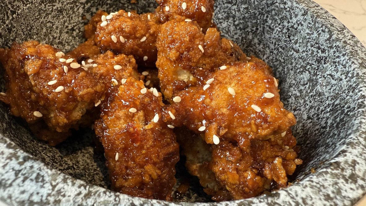 This air fryer crispy sesame chicken is the closest I’ve come to replicating my favorite takeout