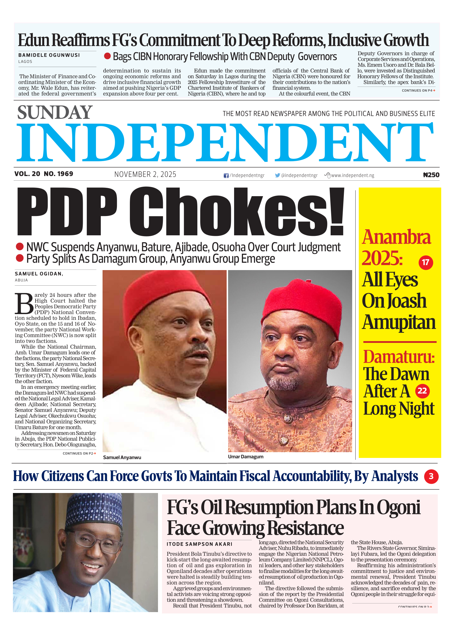Nigerian Newspapers: Top Stories For Today (02/11/25)