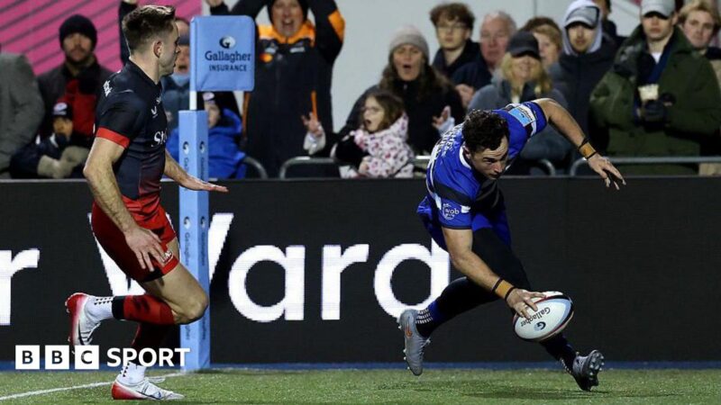 The Prem: Saracens 29-36 Bath: Late Henry Arundell try sends visitors top
