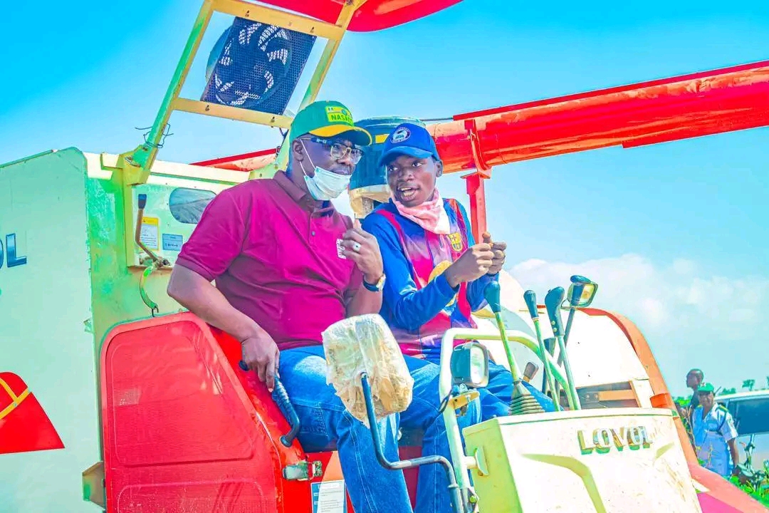 Governor flags off harvest on 3,300-hectare Nasarawa rice farm