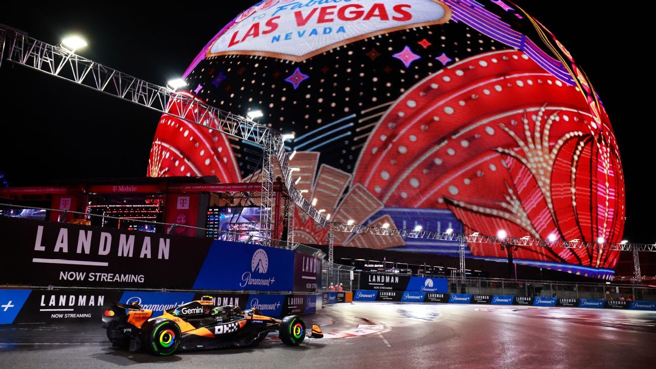 Las Vegas GP: Norris beats Verstappen to pole in wet qualifying