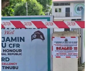 Abia: Gov. Otti Unseals Tinubu’s Renewed Hope Office, Says Building Was Sealed For Owing Ground Rent Since 1982 – Gov Otti