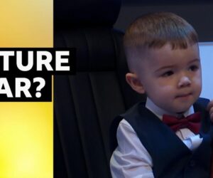 The cutest snooker player has arrived! Two-year-old Jude walks out