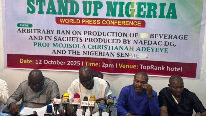 Stand Up Nigeria’ Condemns NAFDAC’s Ban On Sachet Alcohol