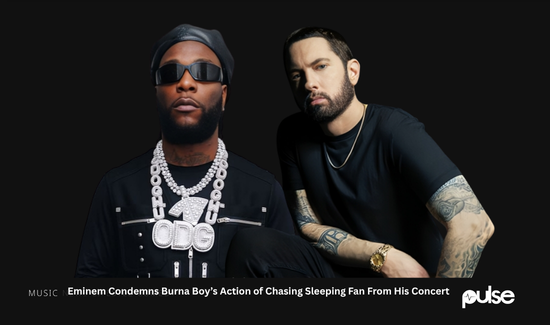 Eminem Condemns Burna Boy’s Action of Chasing Sleeping Fan From His Concert