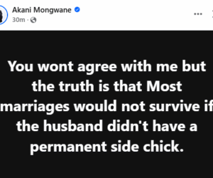 Most marriages won’t survive without side chicks