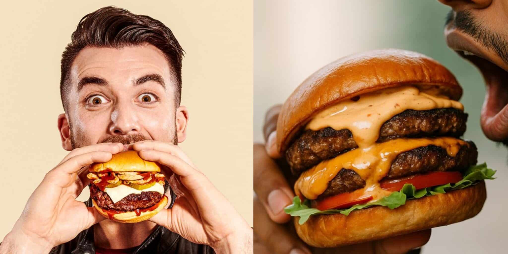 22 year old man critically ill after attempting to swallowing a whole burger without chewing it