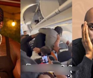 Verydarkman and Mr Jollof spotted brawling on a plane