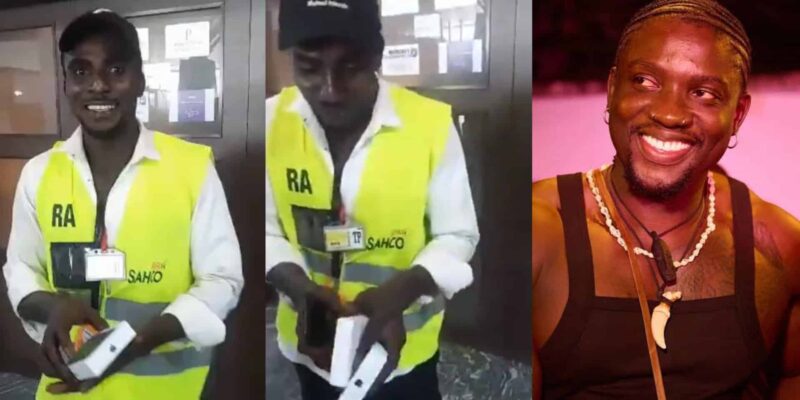 Airport staff celebrates as Verydarkman gifts him iPhone after boss smashed his phone during filming