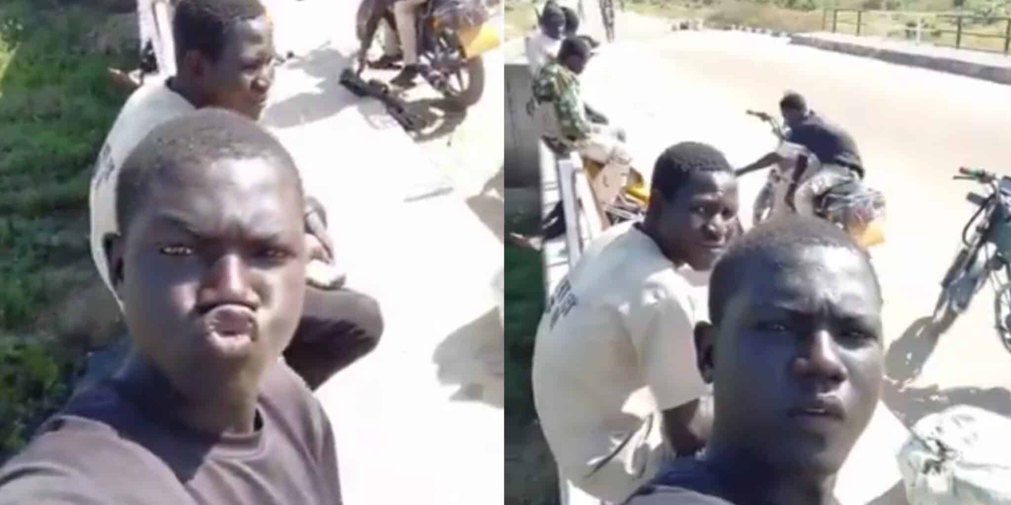 Viral video shows armed bandits chilling at undisclosed location