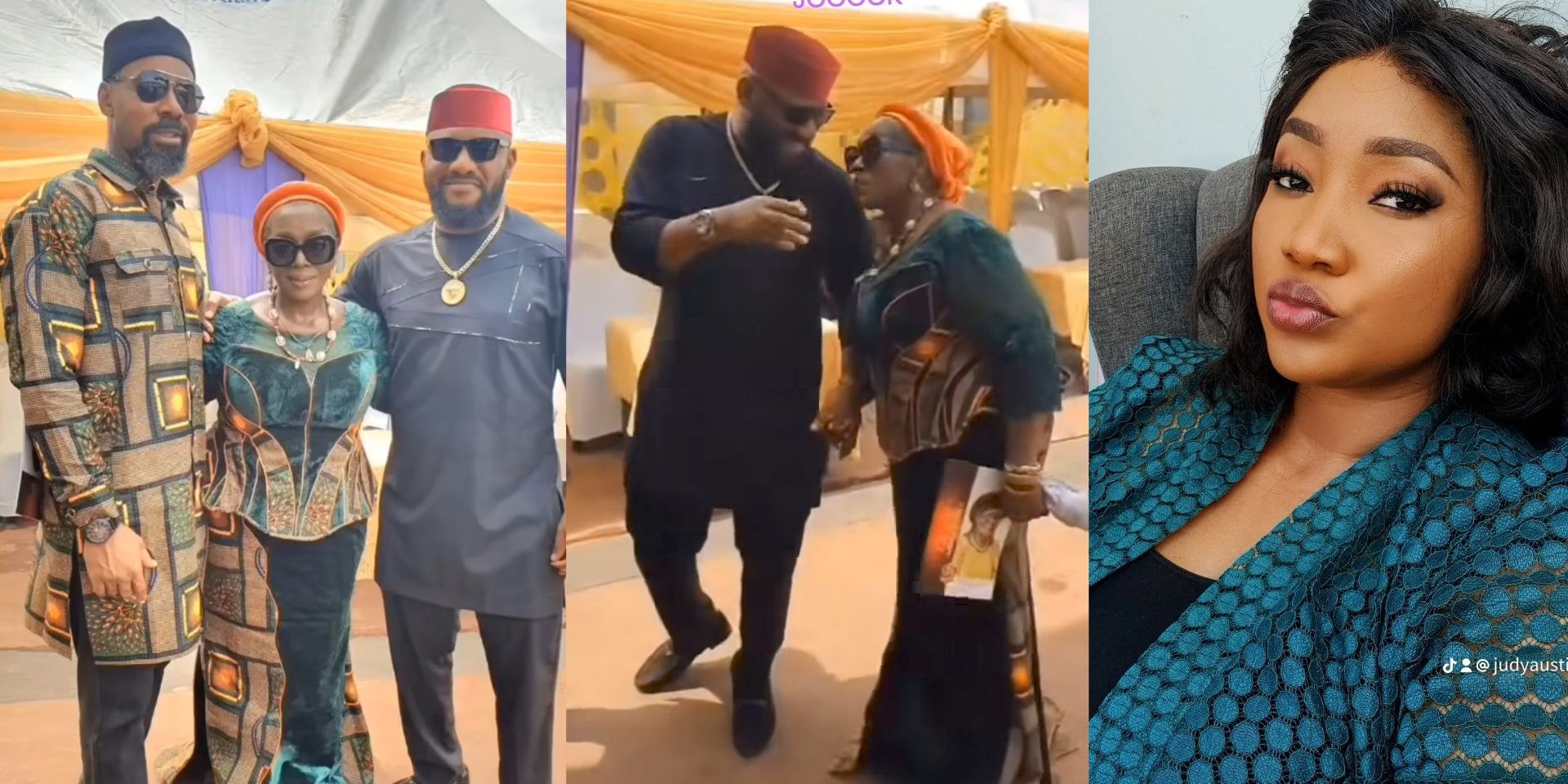 Judy Austin absent as Yul Edochie reunites happily with Rita Edochie