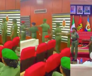 Heartbreaking moment female military officer collapses during parade