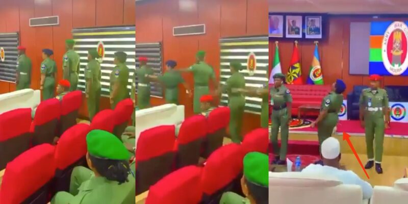 Heartbreaking moment female military officer collapses during parade