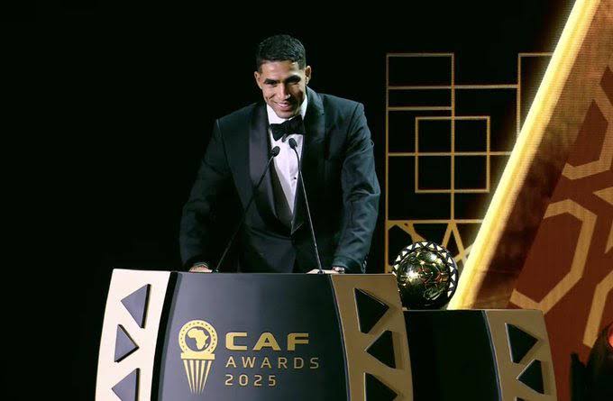 CAF Awards 2025: Morocco’s Achraf Hakimi Wins ‘African Ballon d’Or’