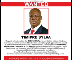 BREAKING: EFCC Declares Bayelsa Ex-Governor Timipre Sylva Wanted For $14.8million Alleged Fraud