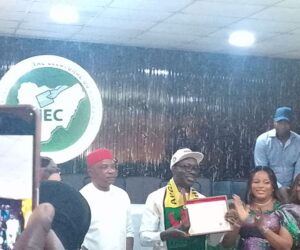 #AnambraElection2025 : INEC presents certificate of return to Soludo, deputy