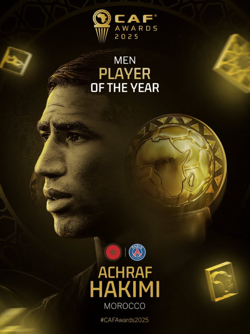 Official: Achraf Hakimi emerges 2025 African football of the year