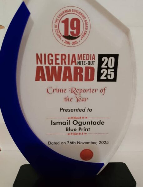 Blueprint.ng Newspaper correspondent wins Crime Reporter of the Year at NMNA
