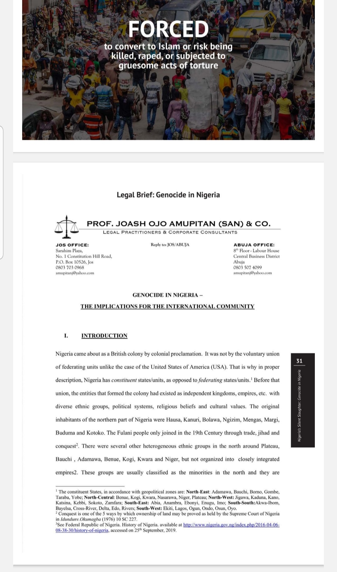 EXCLUSIVE: INEC Chairman, Prof Amupitan, In 2020 Report Confirmed “State Actors” Are Behind Genocide In Nigeria, Recommended US, UN Intervention