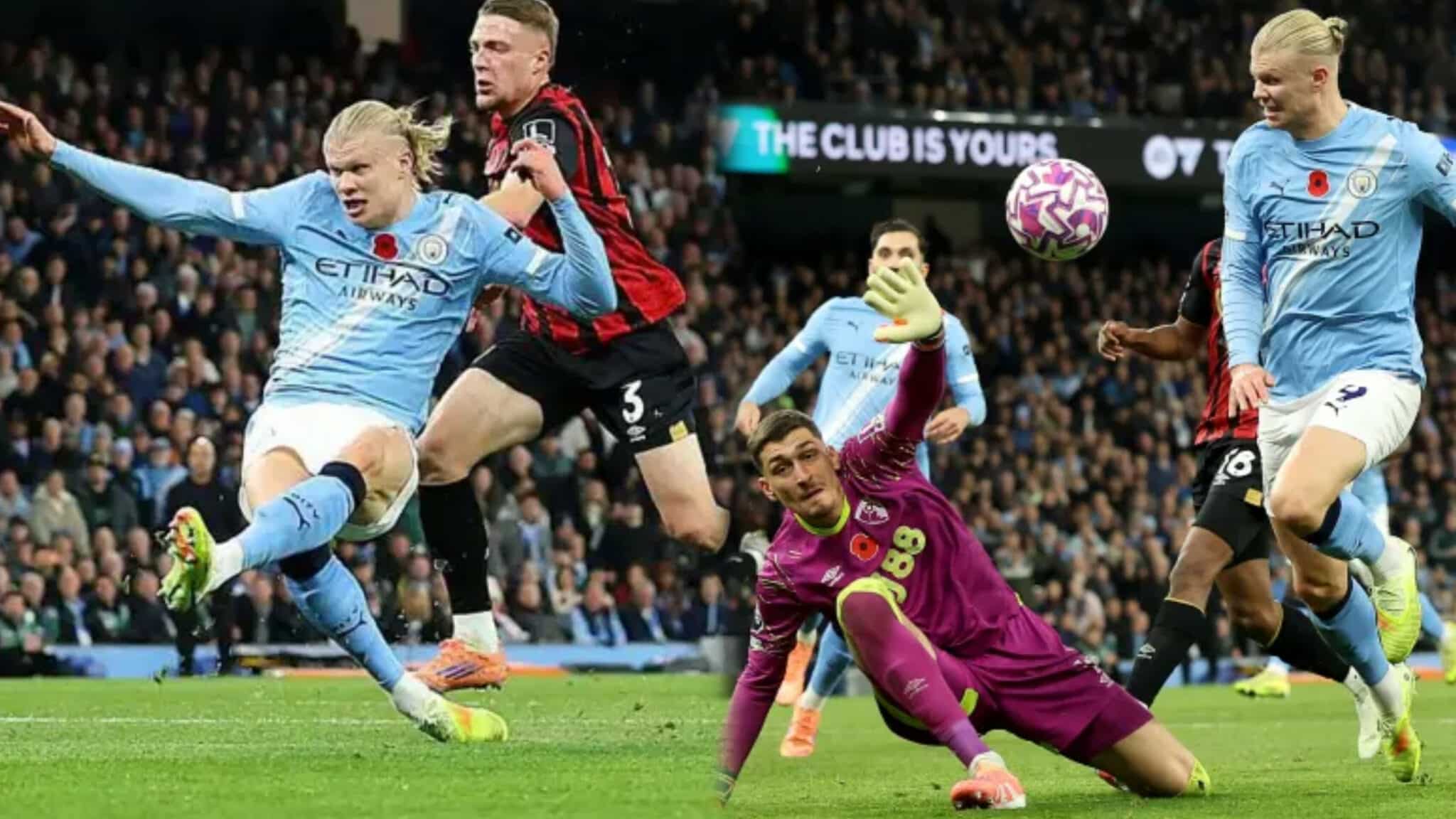 Haaland double fires Man City past Bournemouth