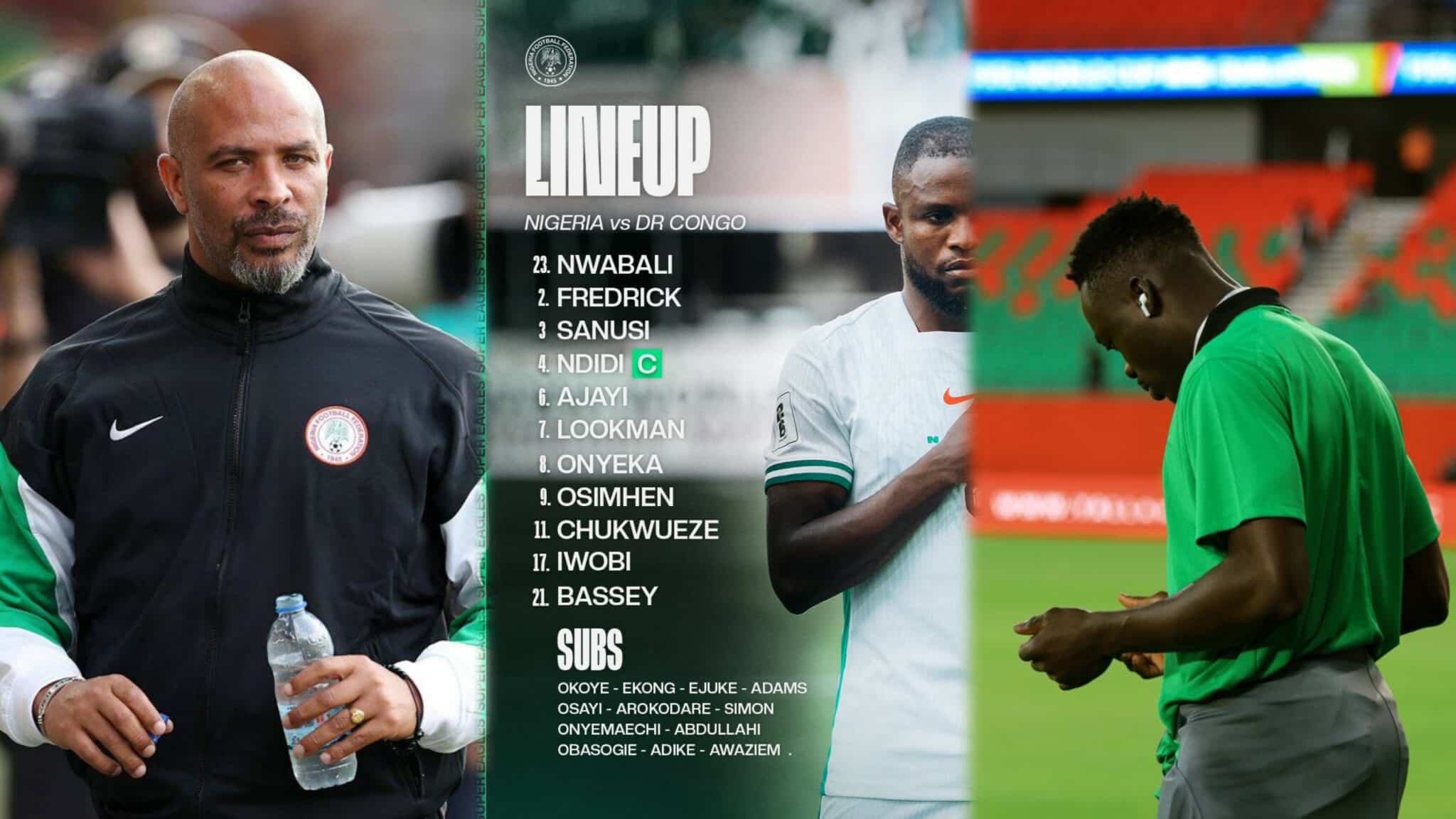 Chelle drops Akor Adams for crucial DR Congo clash