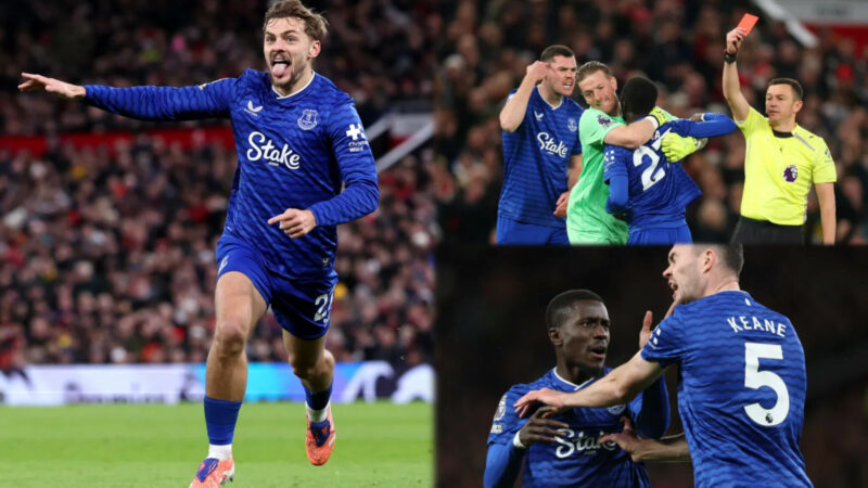 Everton stun Man United with stunning 10-man win at Old Trafford