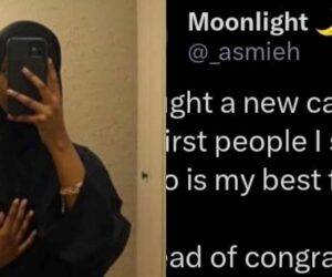 How my best friend reacted after I sent photos of my new car to her