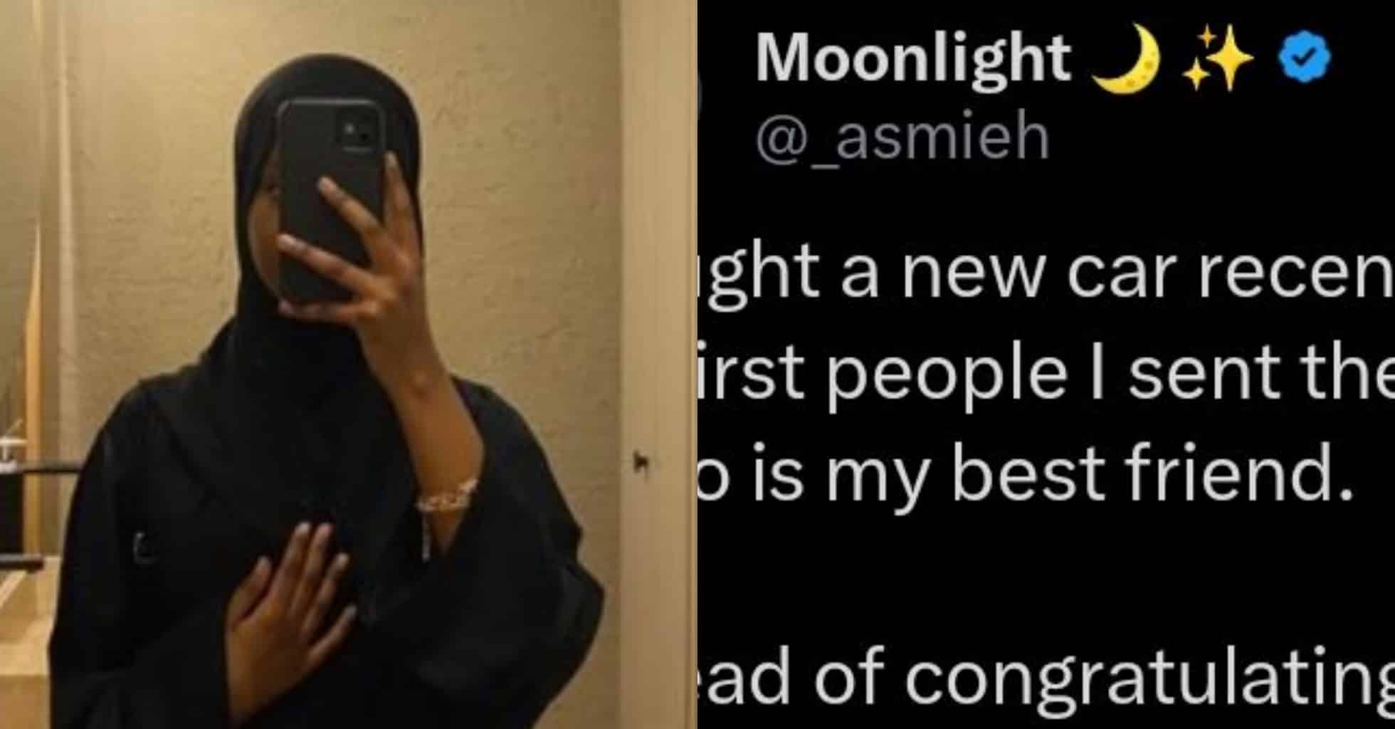 How my best friend reacted after I sent photos of my new car to her