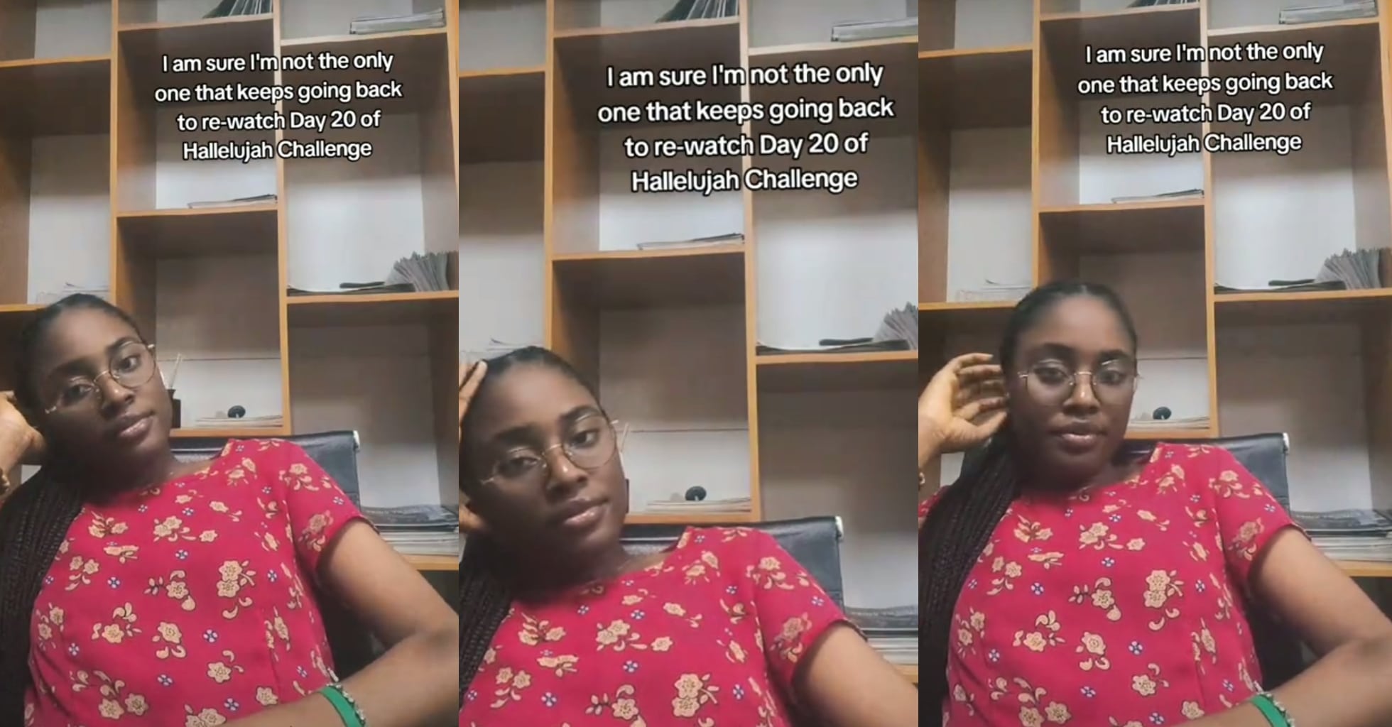 Lady shares why she rewatches day 20 of Hallelujah 2025 Challenge