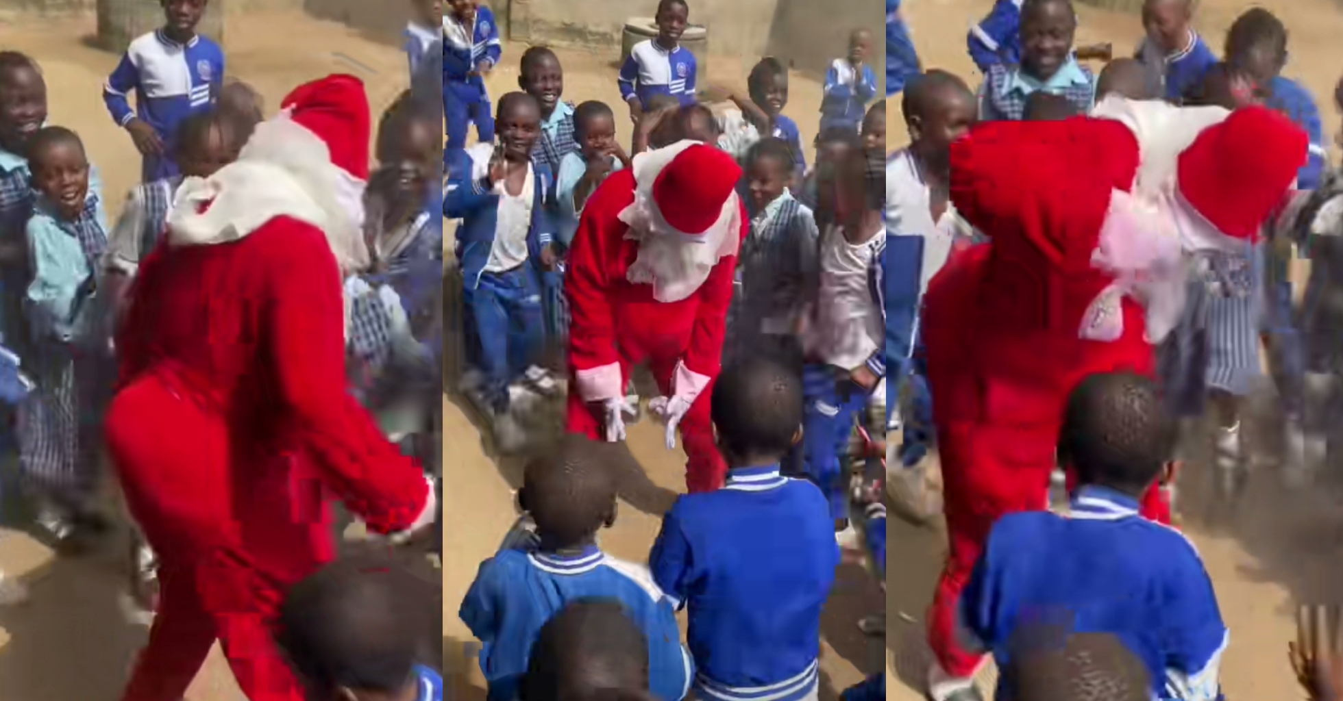 Lady dresses as father Christmas to make pupils inform their parents about party fees